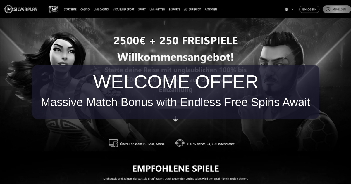 Silverplay Casino: £500 Bonus + Free Spins | Play Now